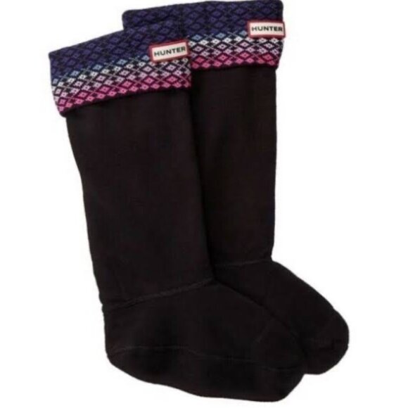Hunter  Fleece Neptune Ion Pink Tall Boot Socks Size 10-12M/ 11-13F NEW WITH BOX - Picture 1 of 9
